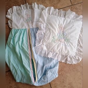 Vintage Peter Rabbit Diaper Stacker And Throw Pillow